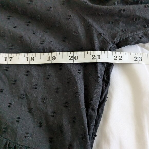 Old Navy Mini Dress Women's XL Black Clip Dot Swing Plunge V-Neck Long Sleeve - Picture 12 of 13